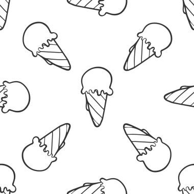 Dondurma seamless modeli doodle doku ile şekerli tatlı bac