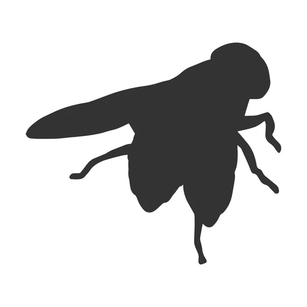 Ilustrasi vektor siluet lalat hitam - Stok Vektor