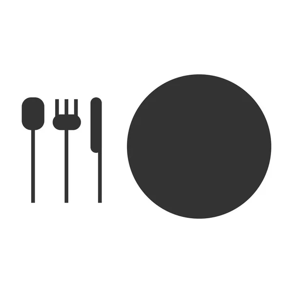 Piatto, cucchiaio, forchetta, coltello icona piatta vettoriale illustrazione — Vettoriale Stock