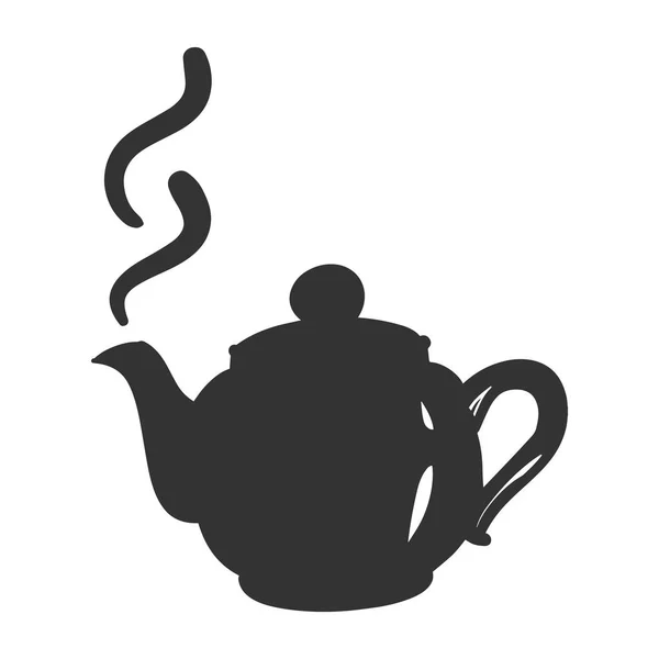 Чайник векторний чорний силует. Пийте чайну ілюстрацію — стоковий вектор