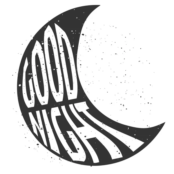 Good Night vector illustration with lettering. Sleeping motivati — Stock Vector