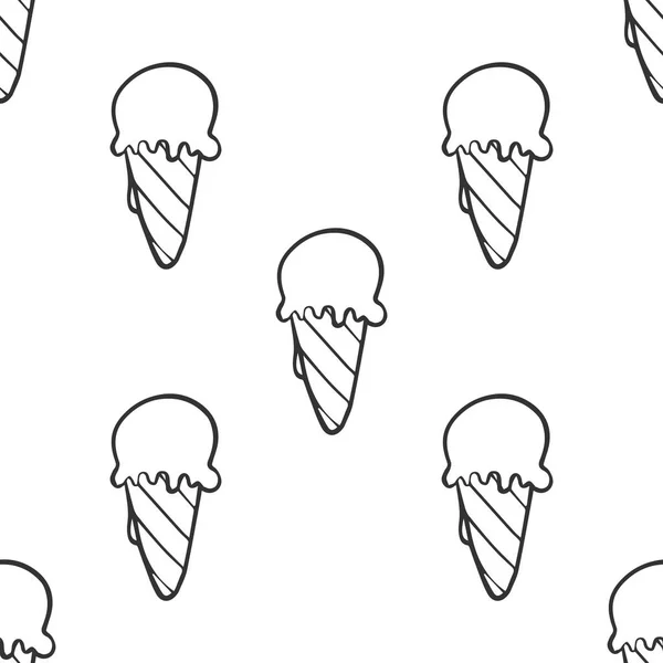 冰激淋无缝模式涂鸦纹理与甜点 bac — 图库矢量图片