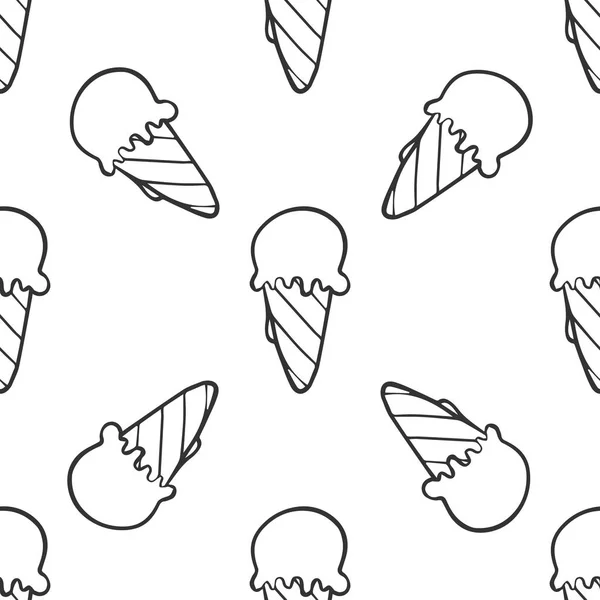 Ijs naadloze patroon doodle textuur met zoete dessert bac — Stockvector