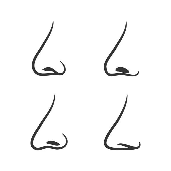 Ícone do símbolo do vetor do nariz preto no branco — Vetor de Stock