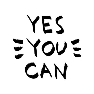 Evet yazı yapabilirsiniz. Motivasyonel teklif, whit üzerinde siyah harflerle