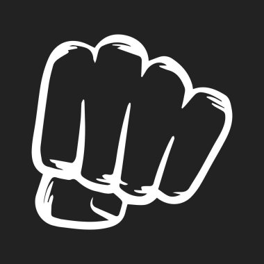 Yumruk, güçlü el vektör çizim elle çizilmiş sıkışmış