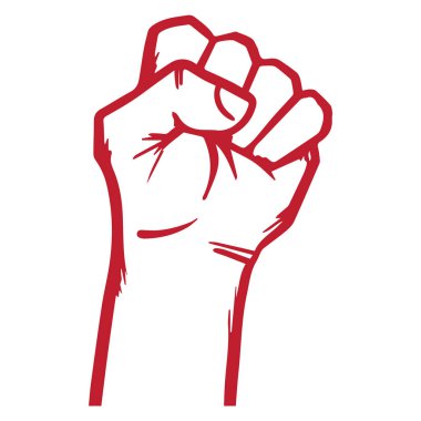 Yumruk, güçlü el vektör çizim elle çizilmiş sıkışmış.