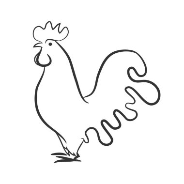 Horoz siluetler renkli izole. Yeni yıl 2017 sembolü 