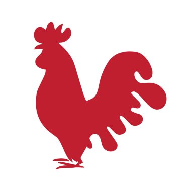 Horoz siluetler renkli izole. Yeni yıl 2017 sembolü 