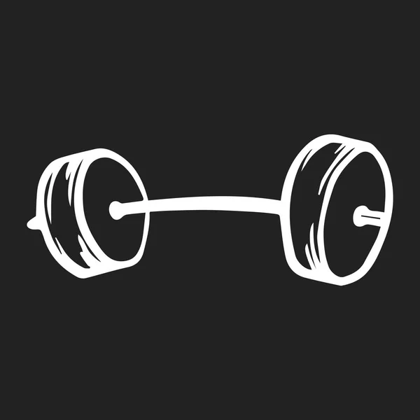 Icono de vector de gimnasio de barra símbolo blanco y negro . — Vector de stock