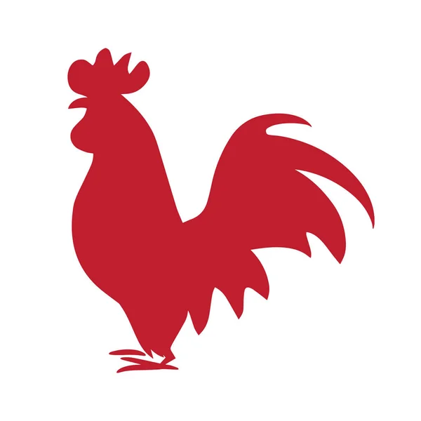 Siluetas de gallo aisladas en color. Símbolo del Año Nuevo 2017 — Archivo Imágenes Vectoriales