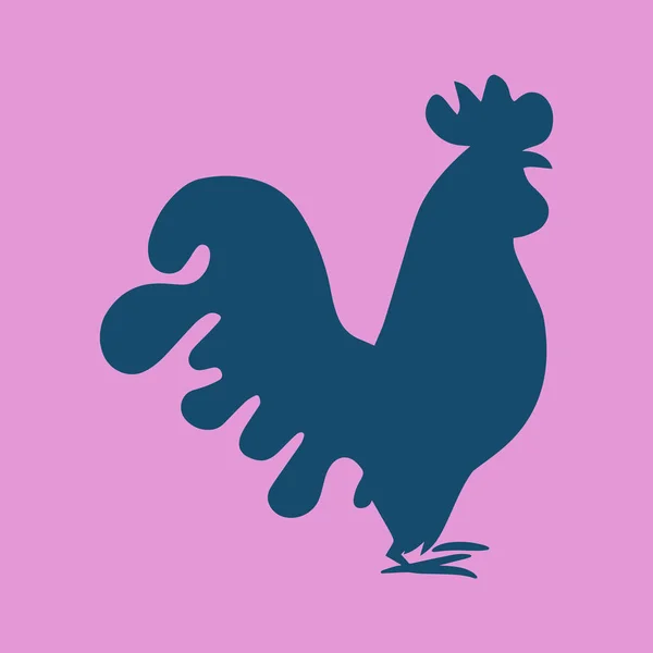 Siluetas de gallo aisladas en color. Símbolo del Año Nuevo 2017 — Archivo Imágenes Vectoriales