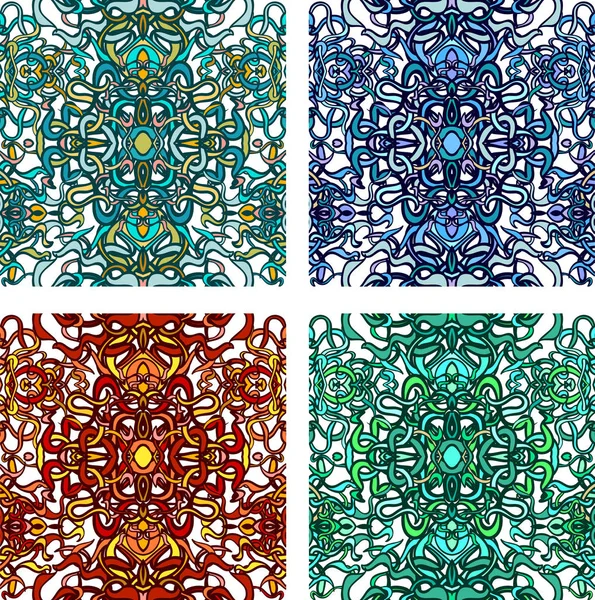 Vecor Set aus bunten abstrakten nahtlosen Mustern — Stockvektor