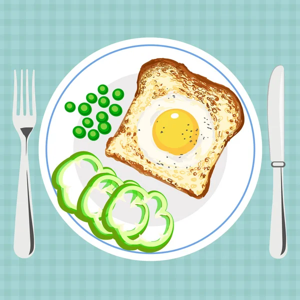 Vector colorido ilustración de sabroso desayuno — Vector de stock