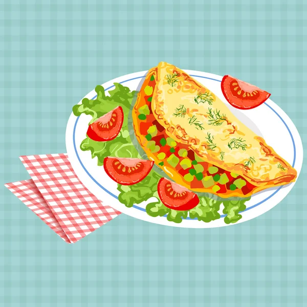 Векторна барвиста ілюстрація смачного сніданку — стоковий вектор