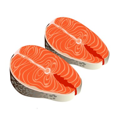 Somon Steak illüstrasyon