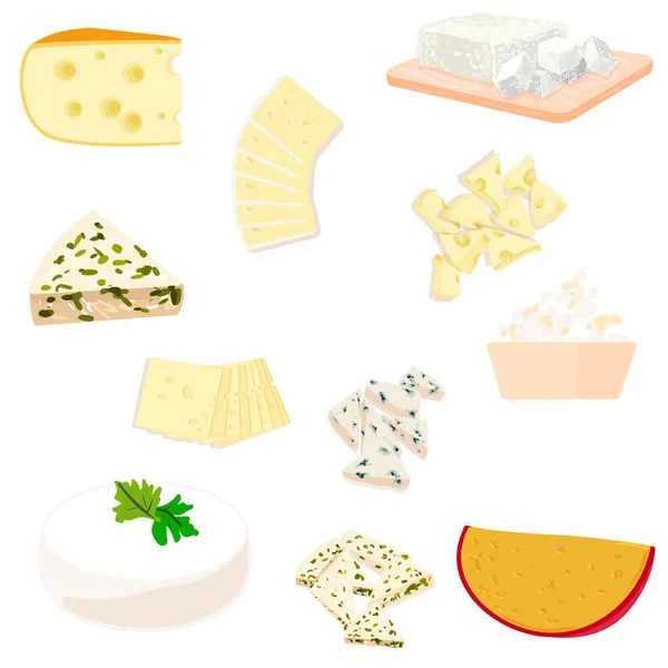 Bunte Illustration von Käse — Stockvektor