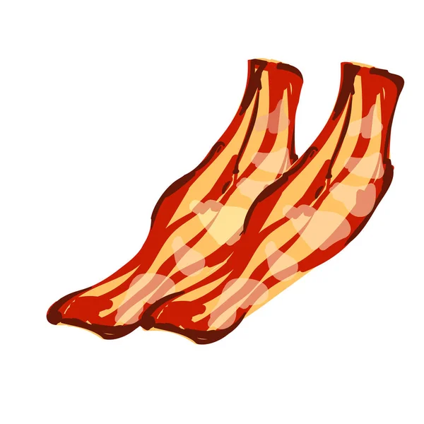 Ilustrace smažené slaniny — Stockový vektor