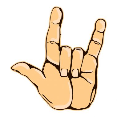 Gerçekçi rock n roll el jest simgesi grafiği