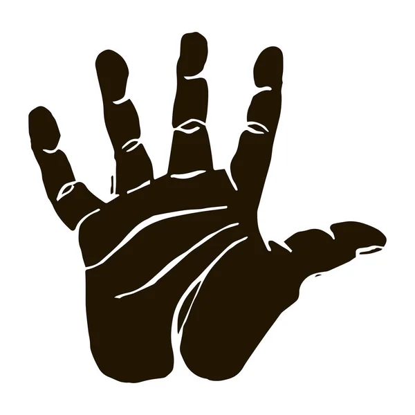 Black silhouette high five icon graphic — Stock Vector