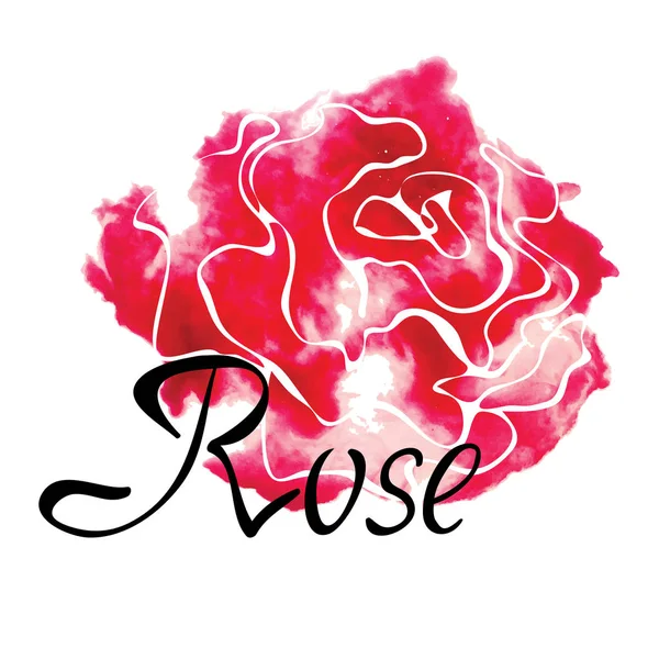矢量彩色徽标与水彩玫瑰 — 图库矢量图片