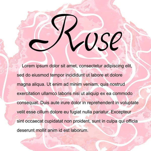 水彩玫瑰贺卡模板 — 图库矢量图片