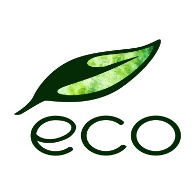 Beyaz arka plan üzerinde izole Eko logo vektör