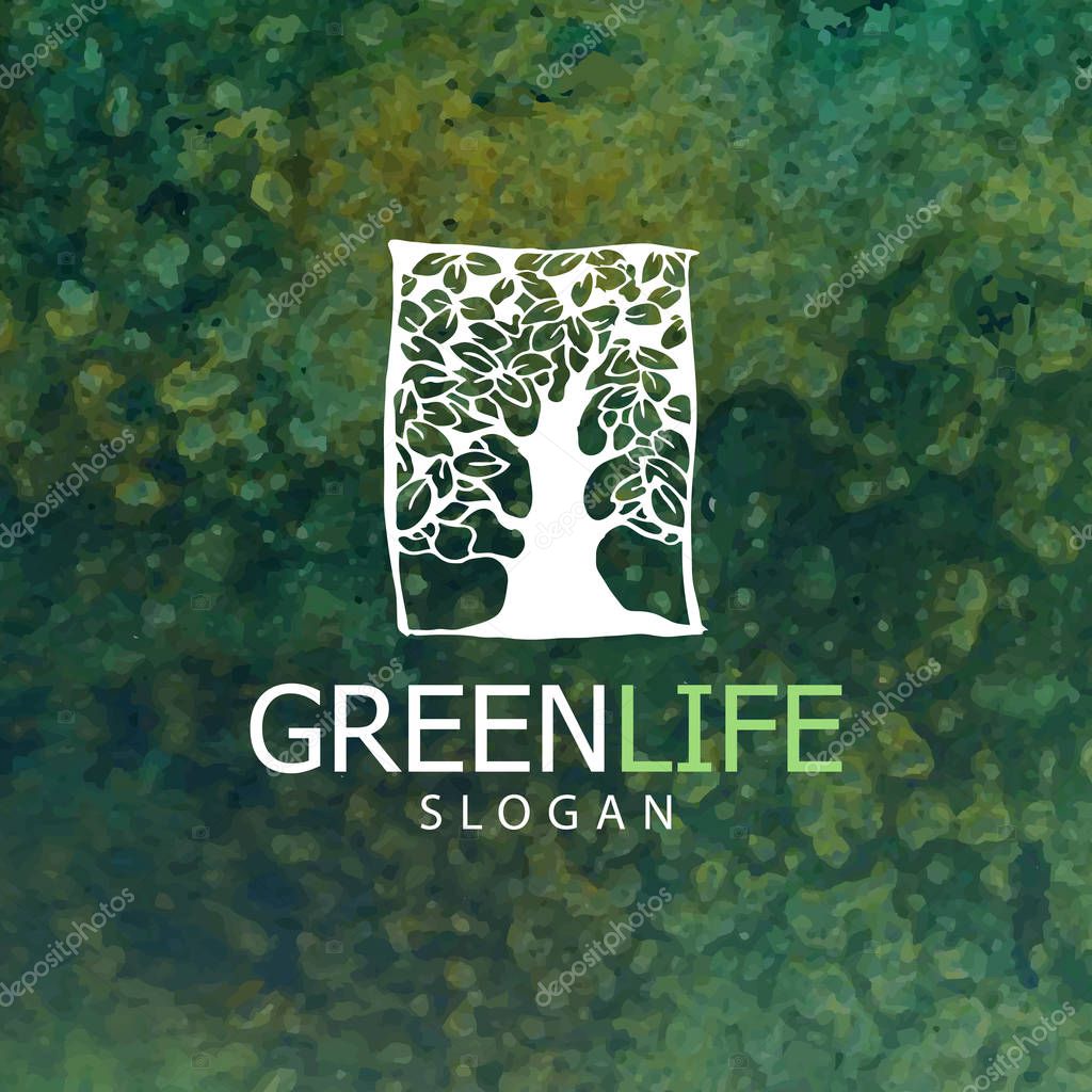 Vector illustration og tree logo or icon. Design template, badges, labels and logotype for business