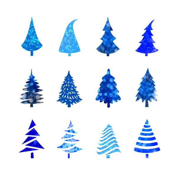 Christmas tree icons set — Stock Vector