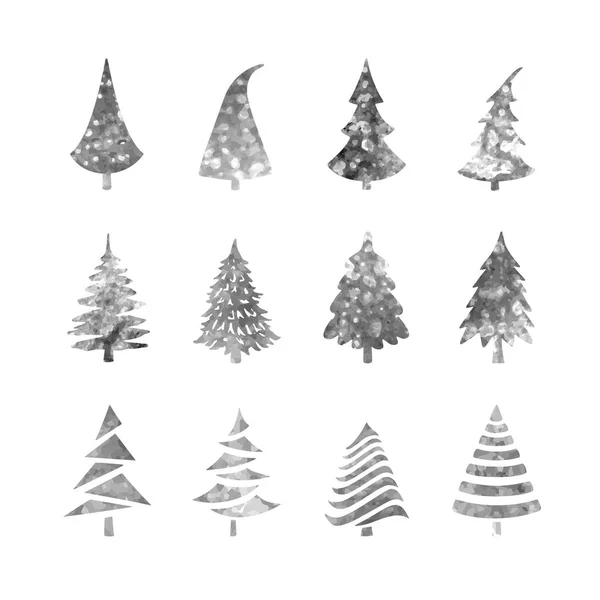 Ensemble d'icônes arbre de Noël — Image vectorielle