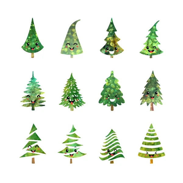 Vánoční stromeček ikony nastavit — Stockový vektor