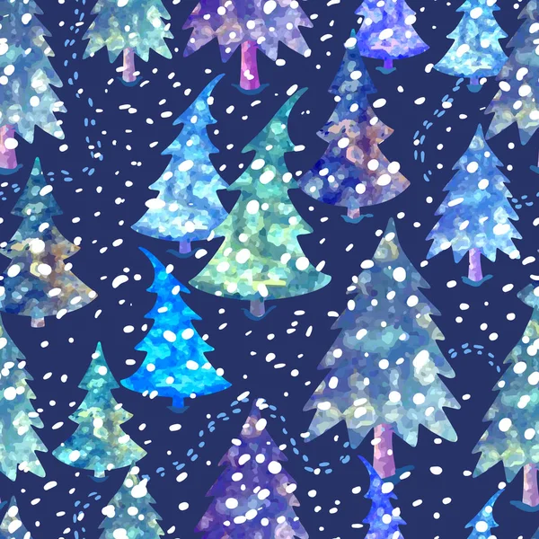 Modèle sans couture coloré avec arbre de Noël — Image vectorielle