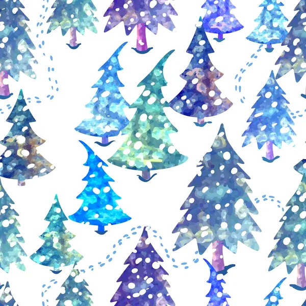 Modèle sans couture coloré avec arbre de Noël — Image vectorielle