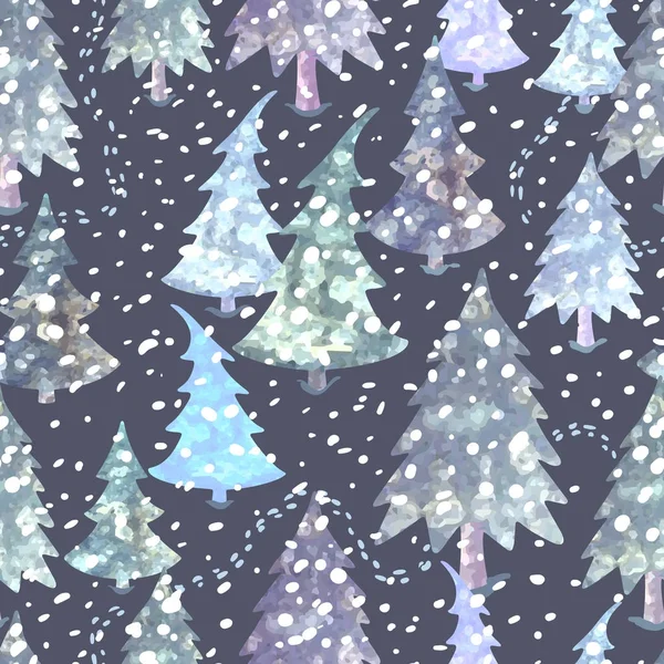 五彩斑斓的无缝图案与圣诞树 — 图库矢量图片