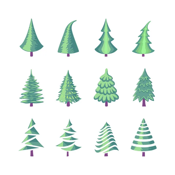 Noel ağacı Icons set — Stok Vektör