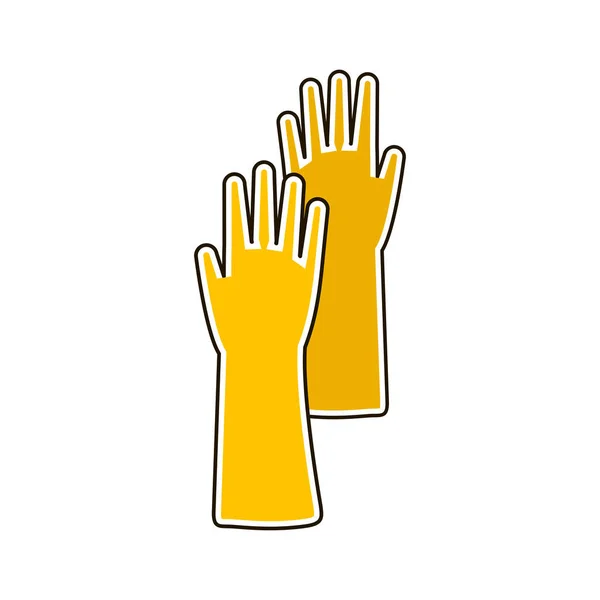Płaskie ikony rękawice z gumy — Wektor stockowy