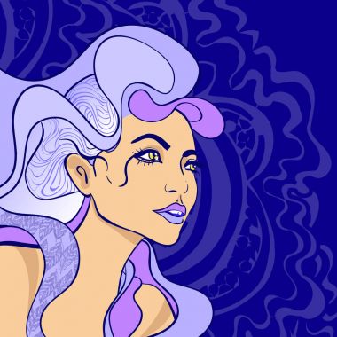 Vektör renkli kız portre