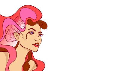 Vektör renkli kız portre