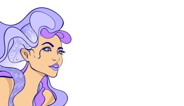 Vektör renkli kız portre