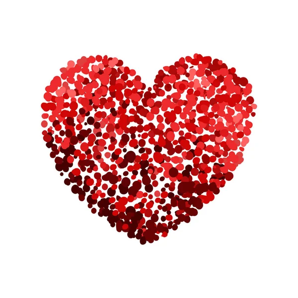 Πολύχρωμο εικονογράφηση διανυσματικά κόκκινη καρδιά — Διανυσματικό Αρχείο