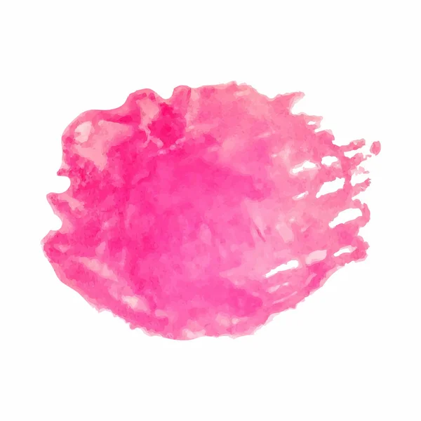 Mancha de aquarela rosa isolada no fundo branco — Vetor de Stock