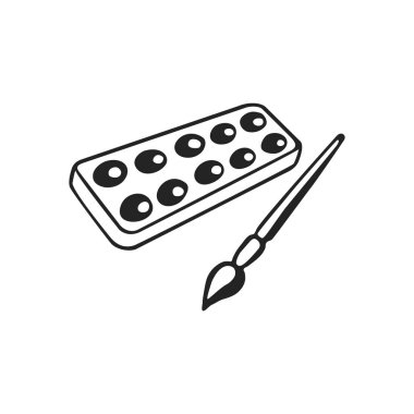 Vektör el çekilmiş Icon kap suluboya