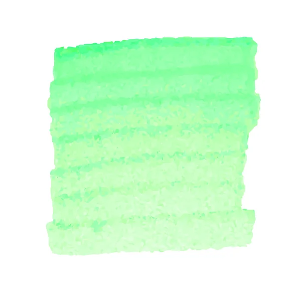 白い背景に分離された緑水彩汚れ — ストックベクタ
