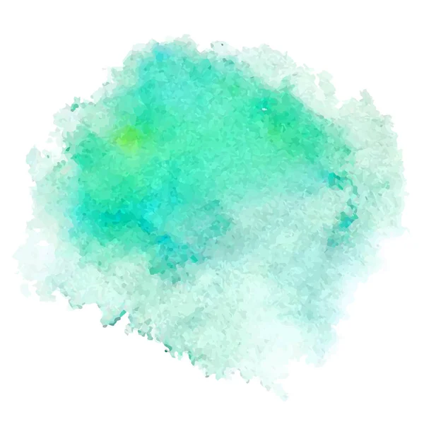 Teinture aquarelle verte isolée sur fond blanc — Image vectorielle