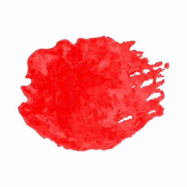 Mancha de acuarela roja aislada sobre fondo blanco — Vector de stock