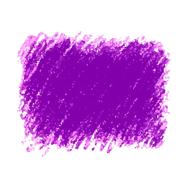 Mancha de textura de garabato de crayón púrpura aislada sobre fondo blanco — Vector de stock