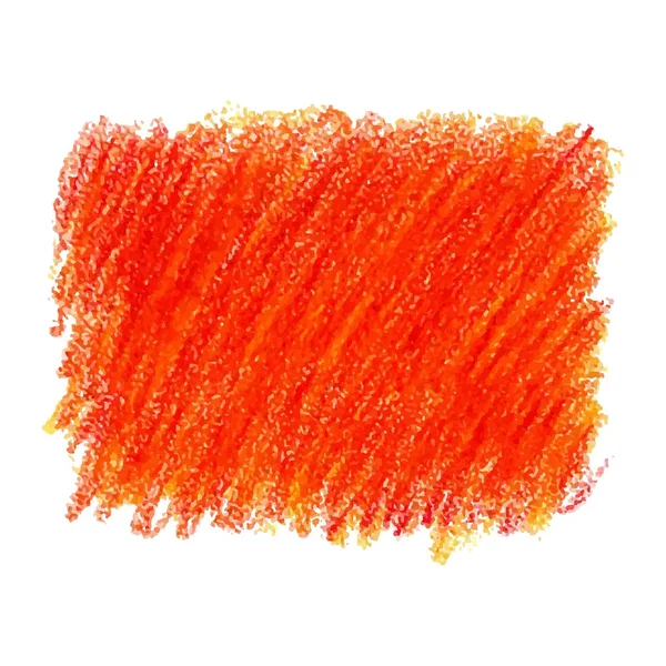 Mancha de textura de garabato de crayón rojo aislada sobre fondo blanco — Archivo Imágenes Vectoriales