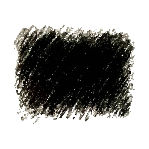 Creyon preto textura rabiscar mancha isolada no fundo branco — Vetor de Stock