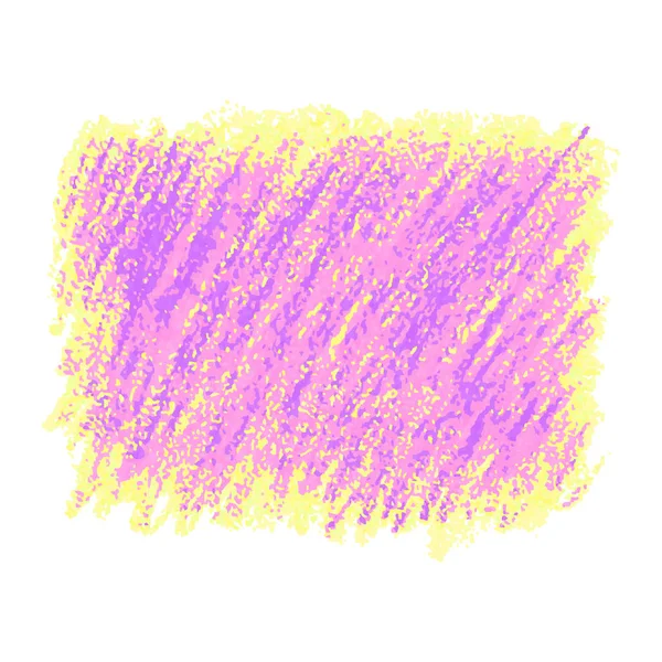 Rózsaszín és sárga kréta firka textúra foltot elszigetelt fehér background — Stock Vector