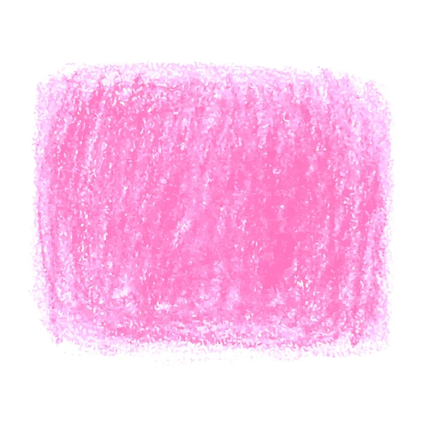 Mancha de textura de garabato de crayón rosa aislada sobre fondo blanco — Archivo Imágenes Vectoriales